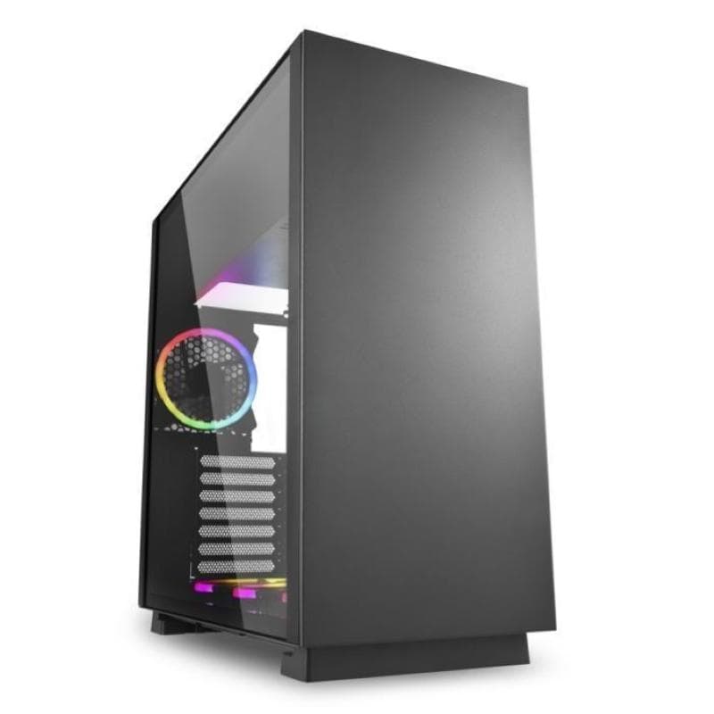 (ricondizionato) case pure steel black rgb atx vetro temperato - nero