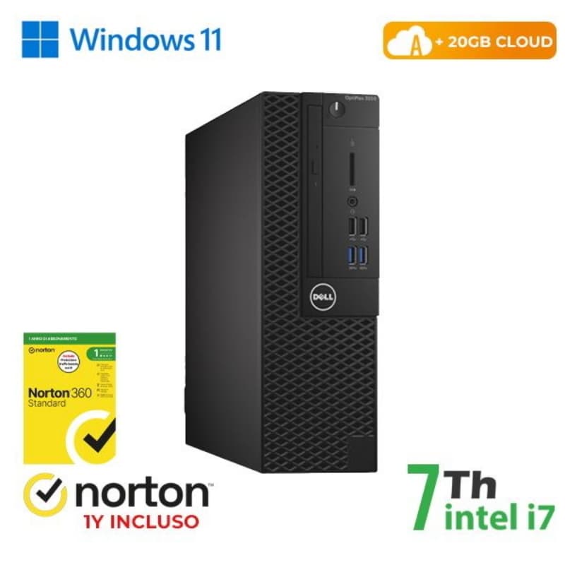 Pc dell optiplex 3050-7050 sff intel core i7-7 gen 8gb 256gb ssd windows 11 pro - ricondizionato