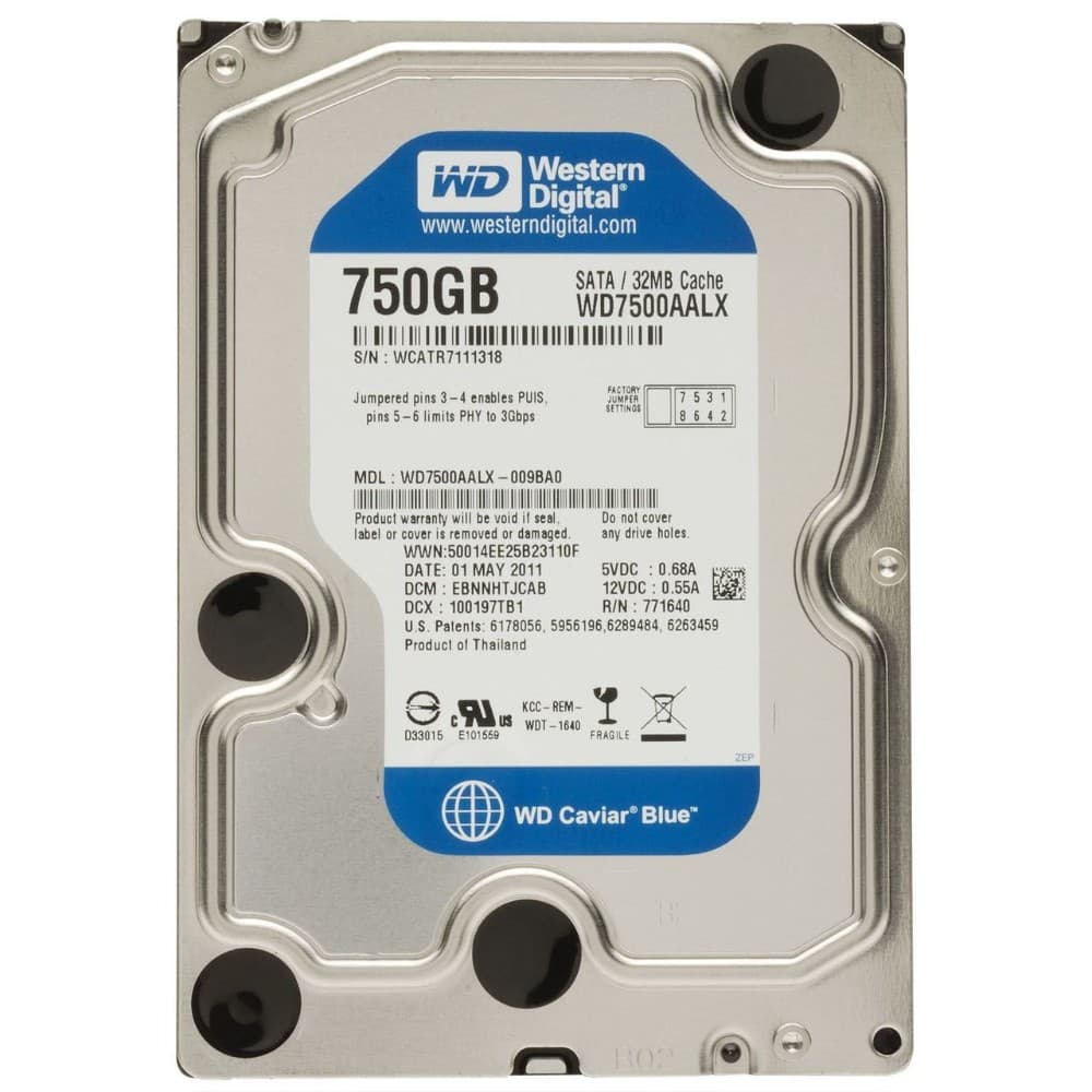 Disco rigido SATA da 750 GB da 3,5 pollici