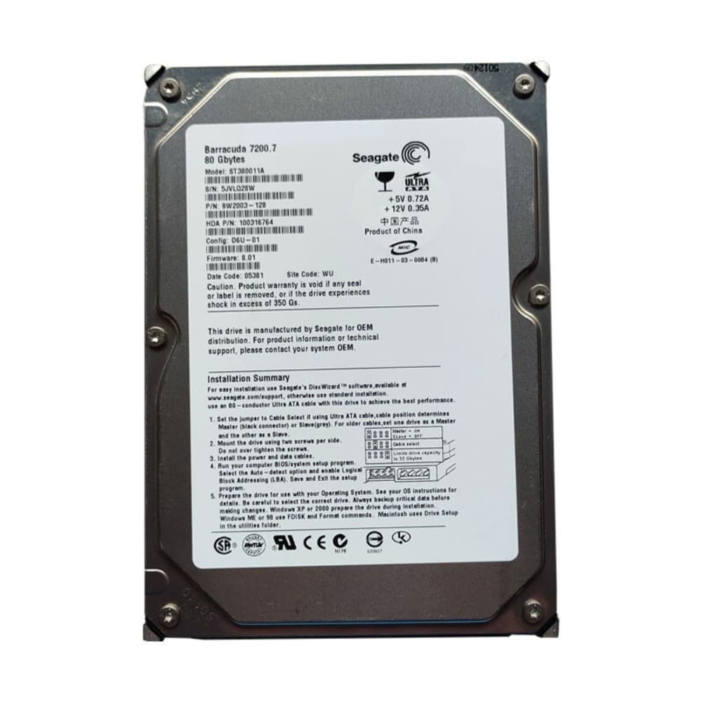 Disco rigido SATA da 80 GB da 3,5 pollici