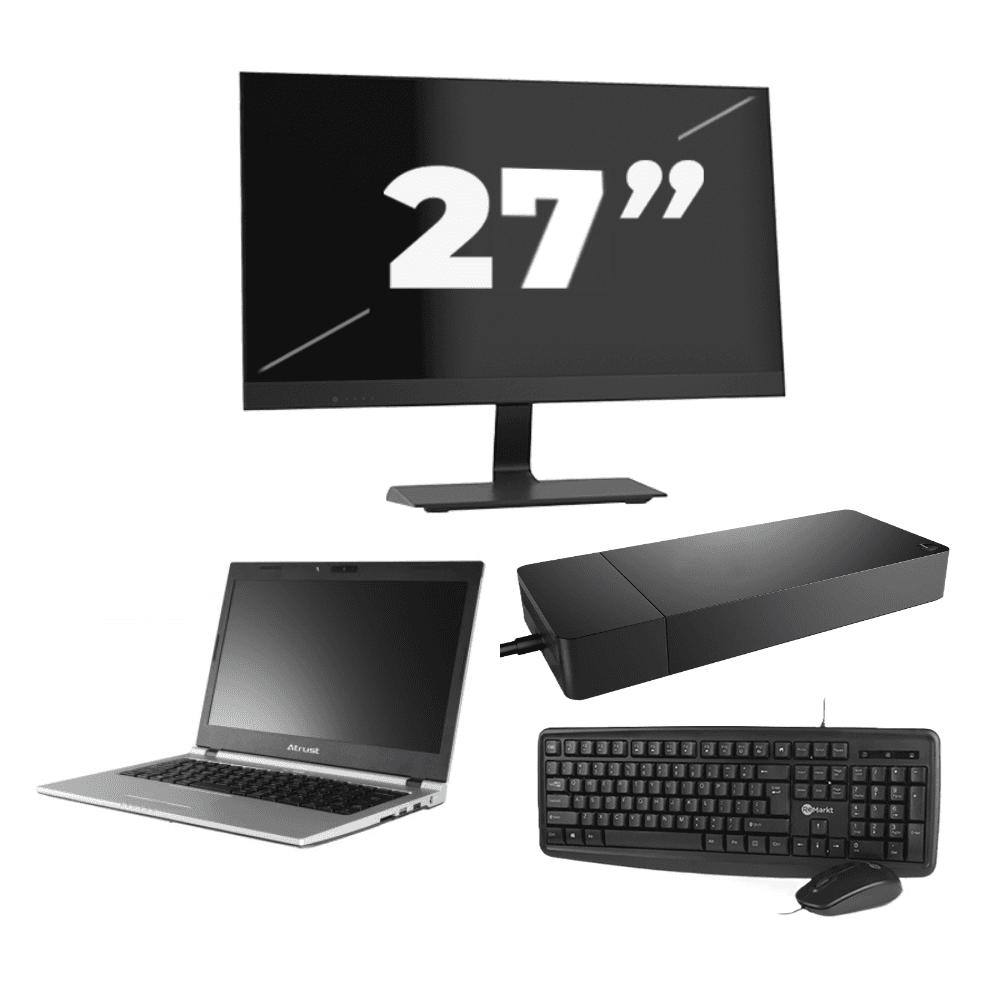 Atrust MT178 - Intel Celeron N2820 - 13 pollici - 2 GB di RAM - SSD da 4 GB - Windows 10 Home + 1 monitor da 27 pollici