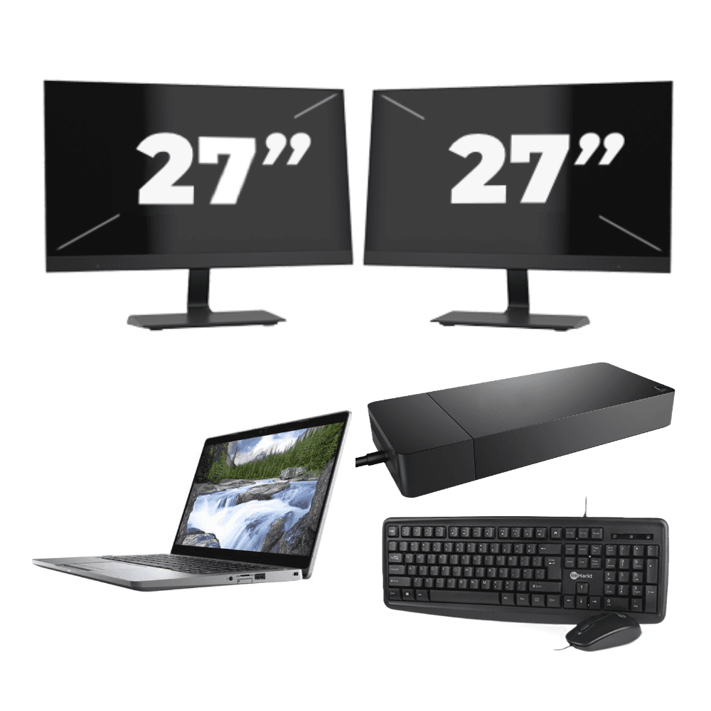 Dell Latitude 5310 - Intel Core i5-10e di decima generazione - 13 pollici - 8 GB di RAM - SSD da 256 GB - Windows 11 Home + 2 monitor da 27 pollici