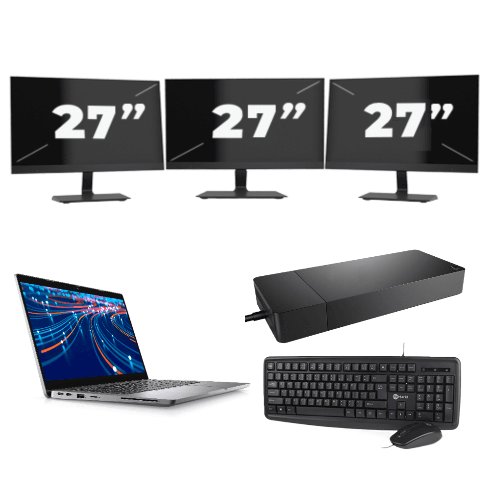 Dell Latitude 5320 - Intel Core i5 11ª generazione - 13 pollici - 16GB RAM - 512GB SSD - Windows 11 Home + 3x Monitor da 27 pollici