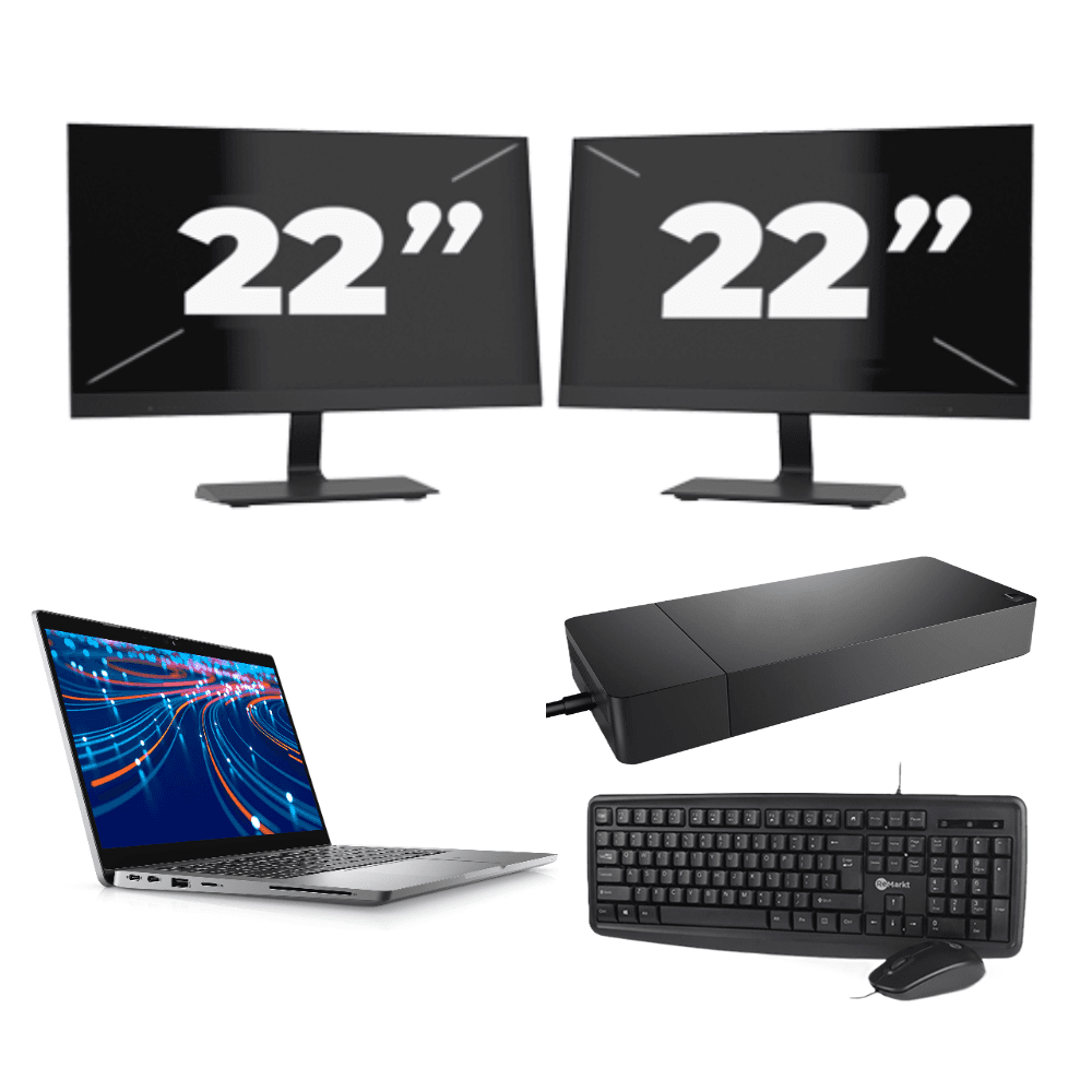 Dell Latitude 5320 - Intel Core i7-11e Generatie - 13 inch - Touch - 16GB RAM - 256GB SSD - Windows 11 Home + 2x 22 inch Monitor