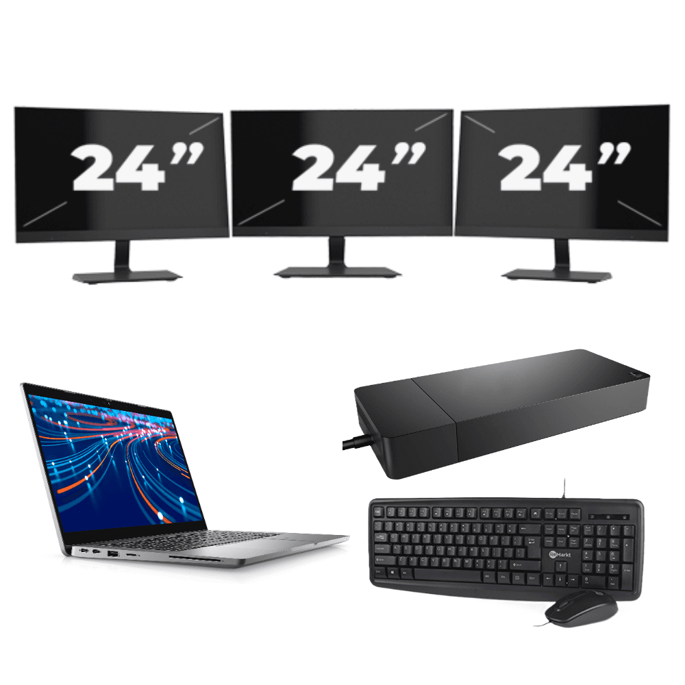 Dell Latitude 5320 - Intel Core i7-11e Generatie - 13 inch - Touch - 16GB RAM - 256GB SSD - Windows 11 Home + 3x 24 inch Monitor
