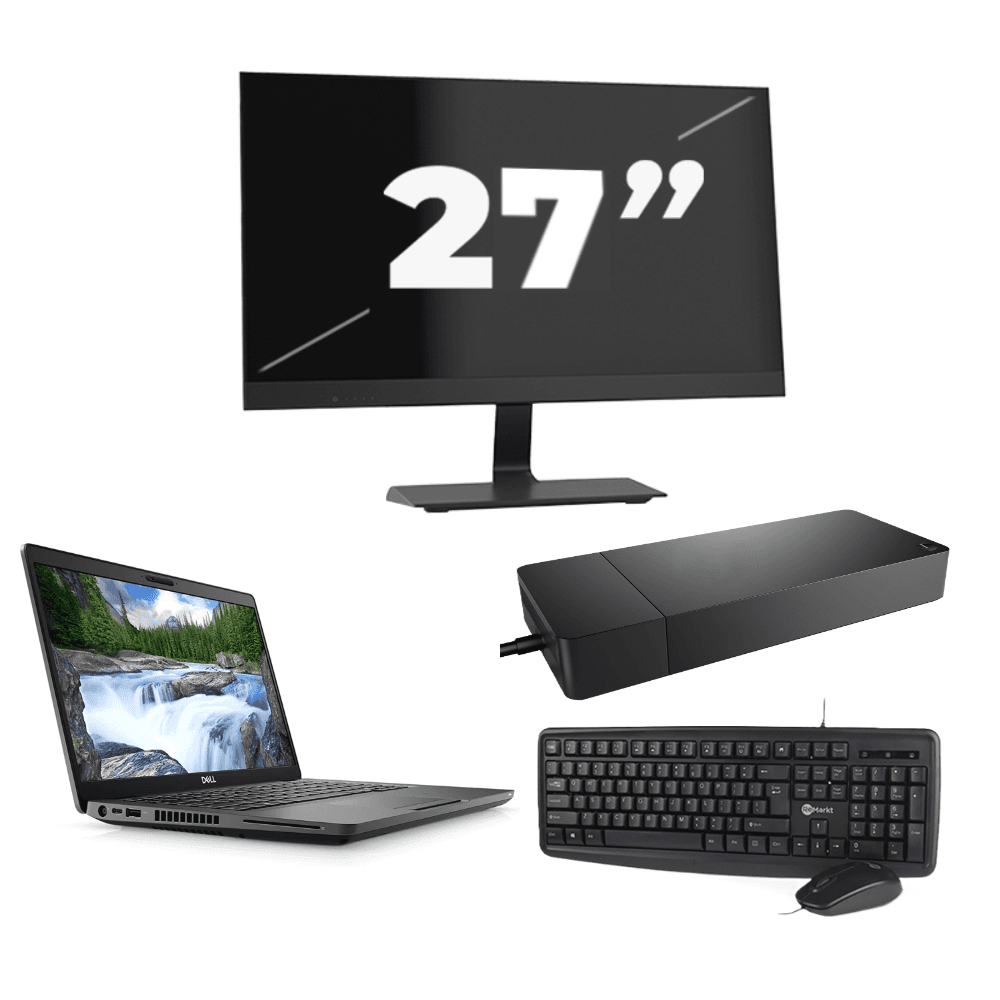 Dell Latitude 5401 - Intel Core i7 di nona generazione - 14 pollici - 8 GB di RAM - SSD da 256 GB - Windows 11 Home + 1 monitor da 27 pollici