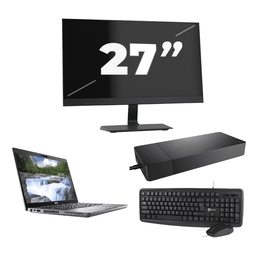 Dell Latitude 5410 - Intel Core i5-10e di decima generazione - 14 pollici - 8 GB di RAM - SSD da 256 GB - Windows 11 Home + 1 monitor da 27 pollici