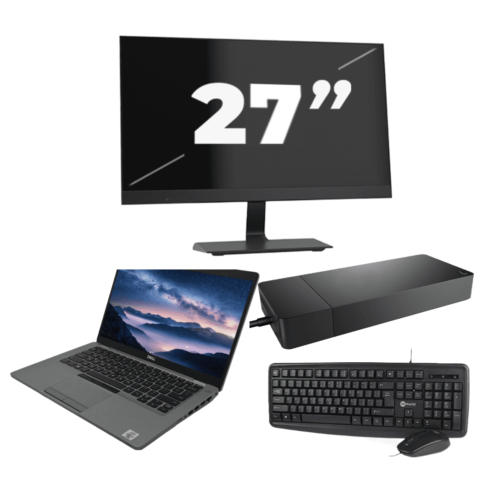 Dell Latitude 5411 - Intel Core i5-10e di decima generazione - 14 pollici - 8 GB di RAM - SSD da 256 GB - Windows 11 Home + 1 monitor da 27 pollici