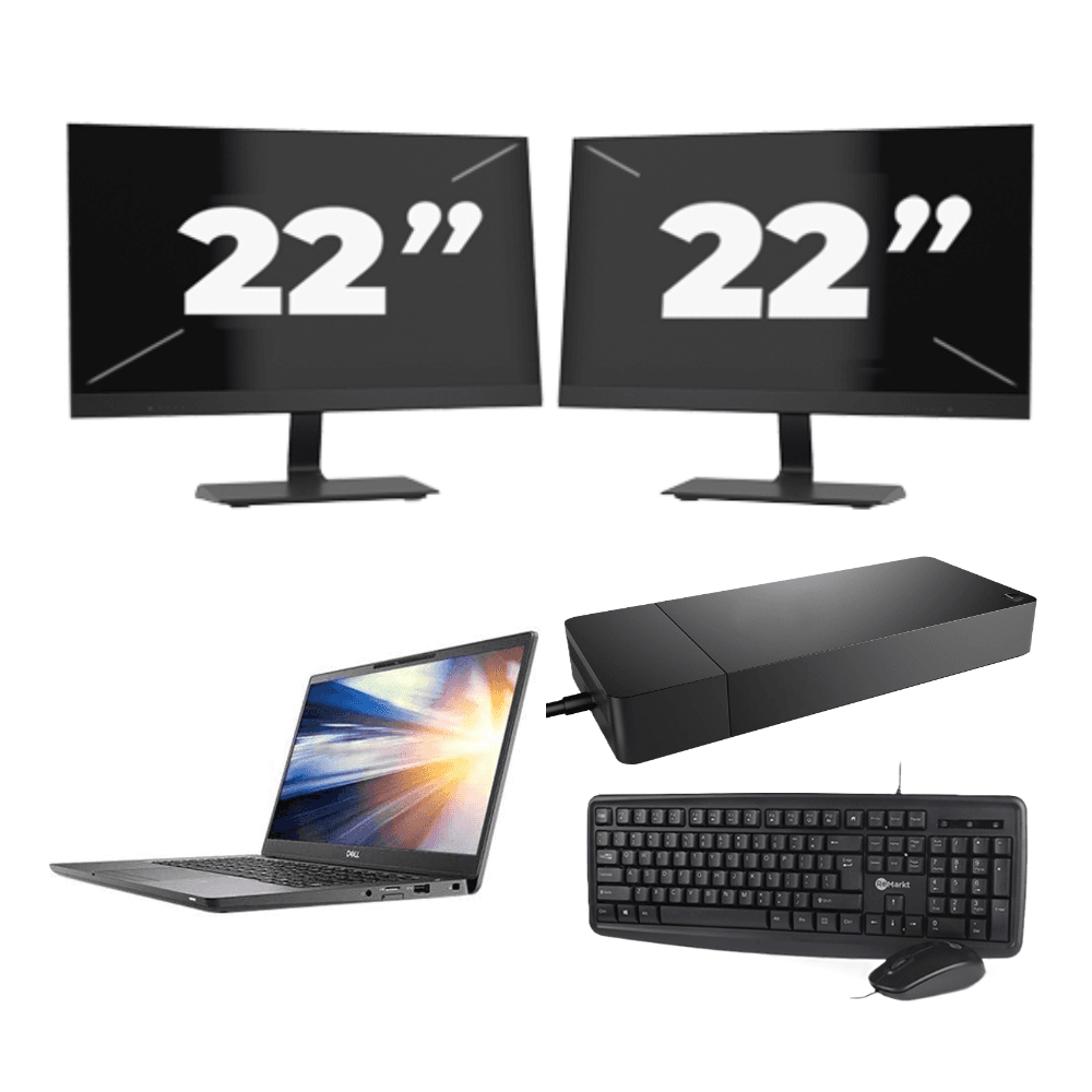 Dell Latitude 7300 - Intel Core i5-8a generazione - 13 pollici - 8 GB di RAM - SSD da 256 GB - Windows 11 + 2 monitor da 22 pollici