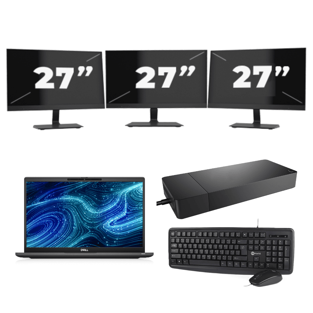 Dell Latitude 7320 - Intel Core i5 11ª generazione - 13 pollici - Touch - 16GB RAM - 512GB SSD - Windows 11 Home + 3x Monitor da 27 pollici