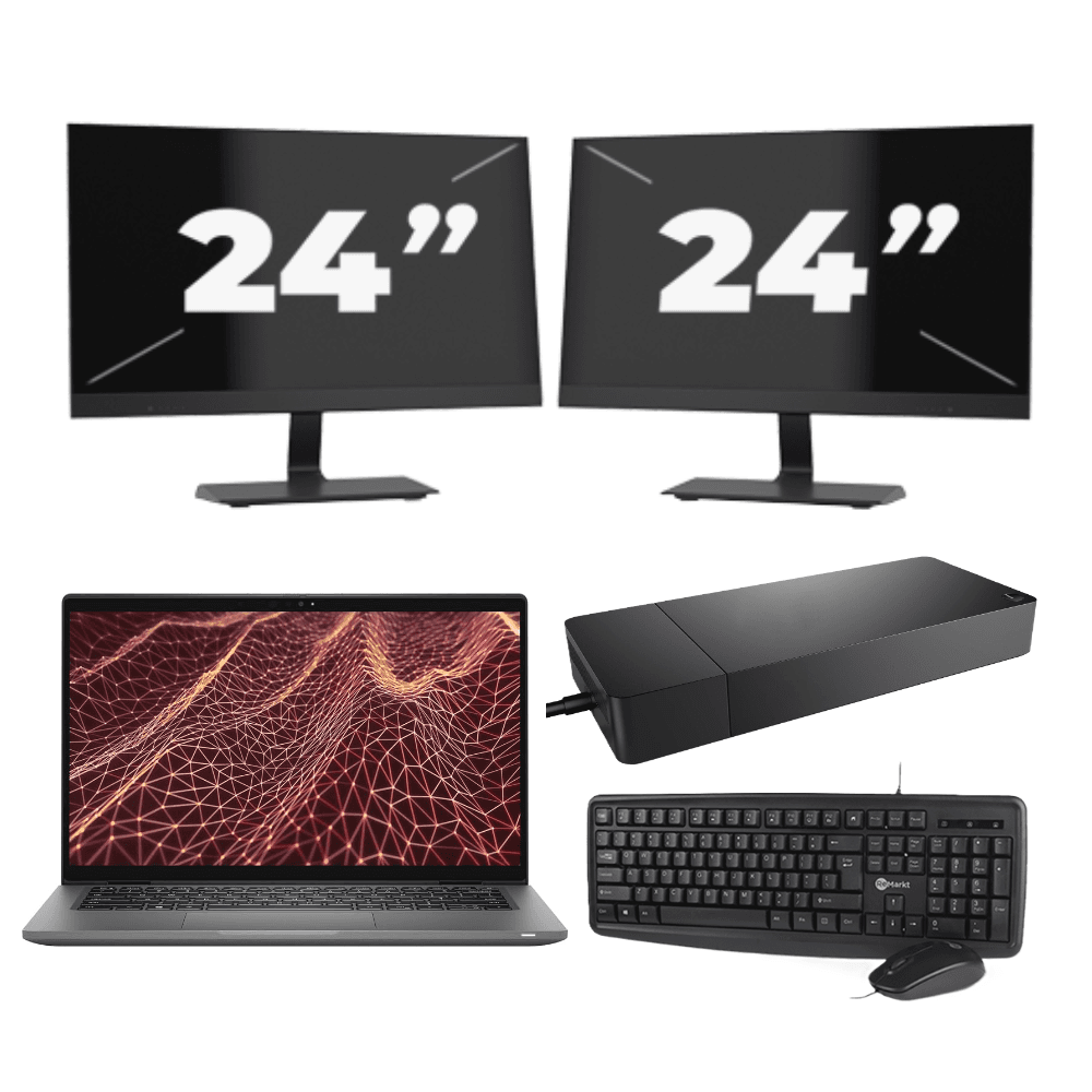 Dell Latitude 7430 - Intel Core i5 12ª generazione - 14 pollici - 16GB RAM - 256GB SSD - Windows 11 Home + 2x Monitor da 24 pollici