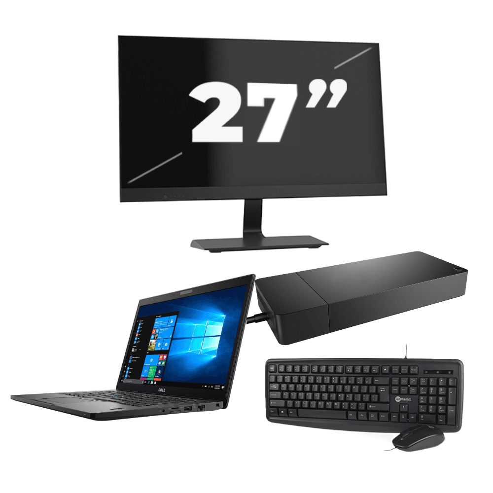 Dell Latitude 7490 - Intel Core i7 di ottava generazione - 14 pollici - 8 GB di RAM - SSD da 256 GB - Windows 11 Home + 1 monitor da 27 pollici