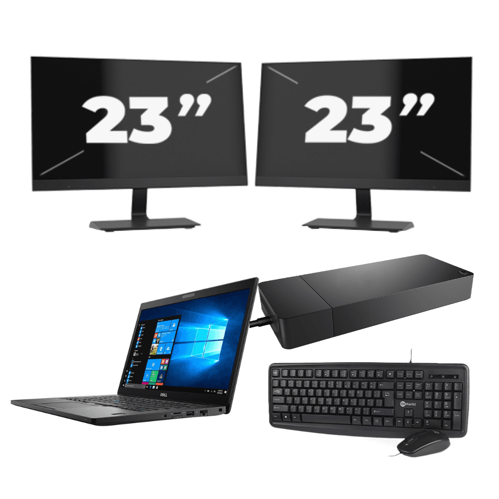 Dell Latitude 7490 - Intel Core i7-8a generazione - 14 pollici - 8 GB di RAM - SSD da 256 GB - Windows 11 + 2 monitor da 23 pollici