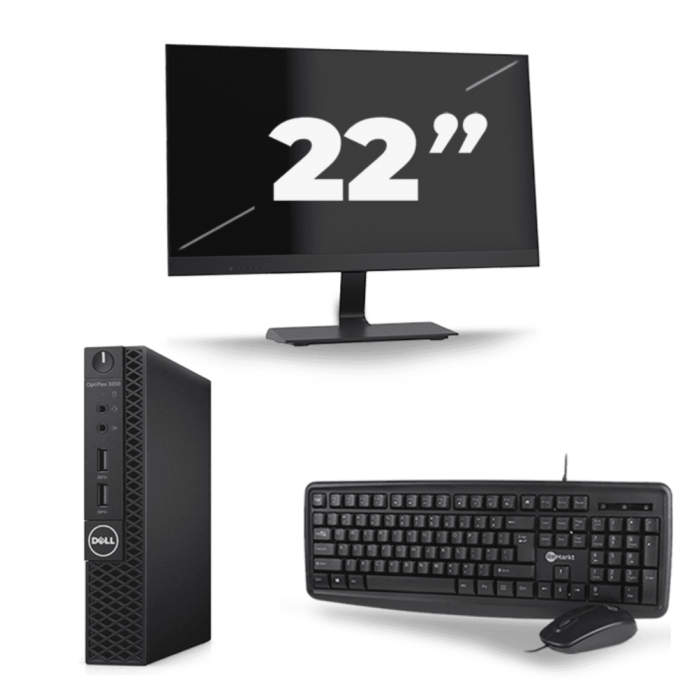 Dell Optiplex 3070 Micro USFF - Intel Core i5-9a generazione - 8 GB di RAM - SSD da 256 GB - Windows 11 + 1 monitor da 22 pollici