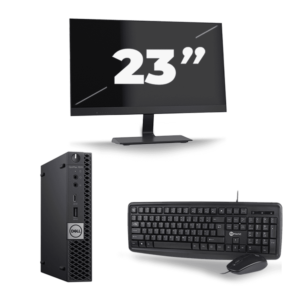Dell Optiplex 7070 Micro USFF - Intel Core i5-9a generazione - 8 GB di RAM - SSD da 256 GB - Windows 11 + 1 monitor da 23 pollici