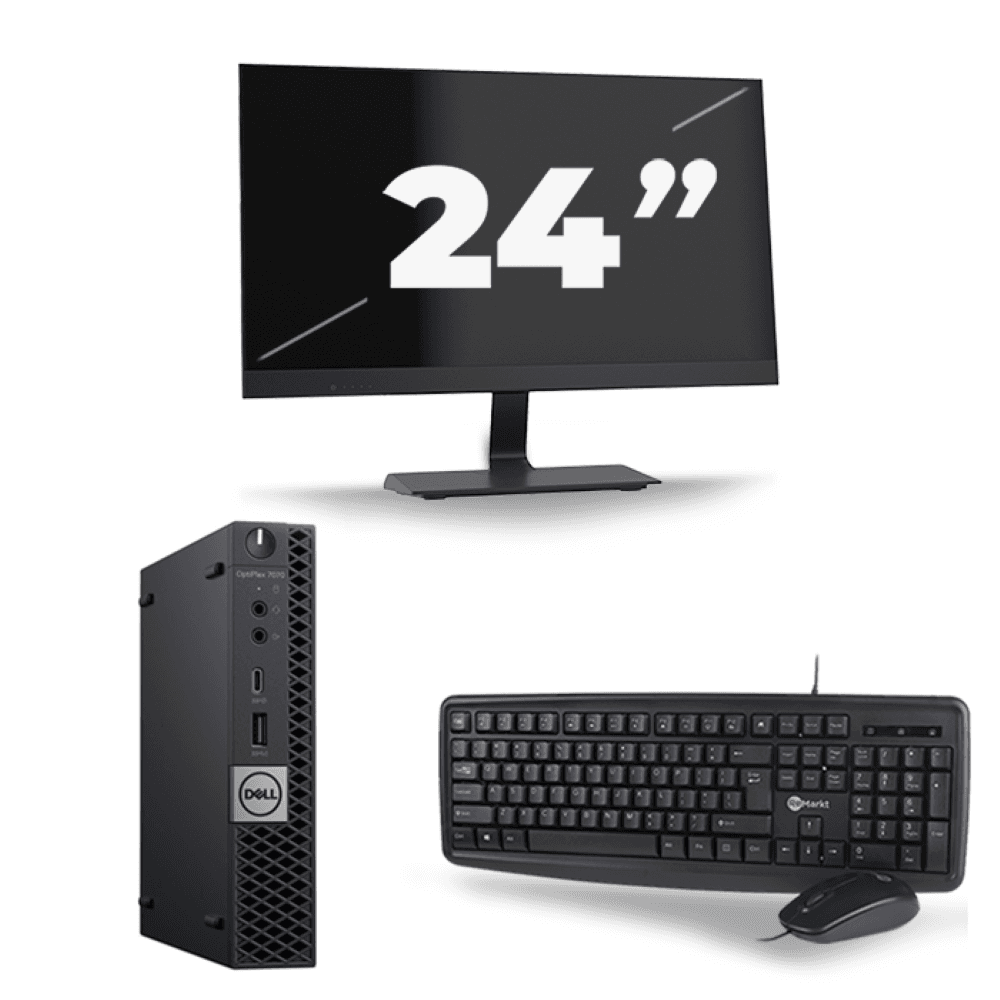 Dell Optiplex 7070 Micro USFF - Intel Core i5-9a generazione - 8 GB di RAM - SSD da 256 GB - Windows 11 + 1 monitor da 24 pollici