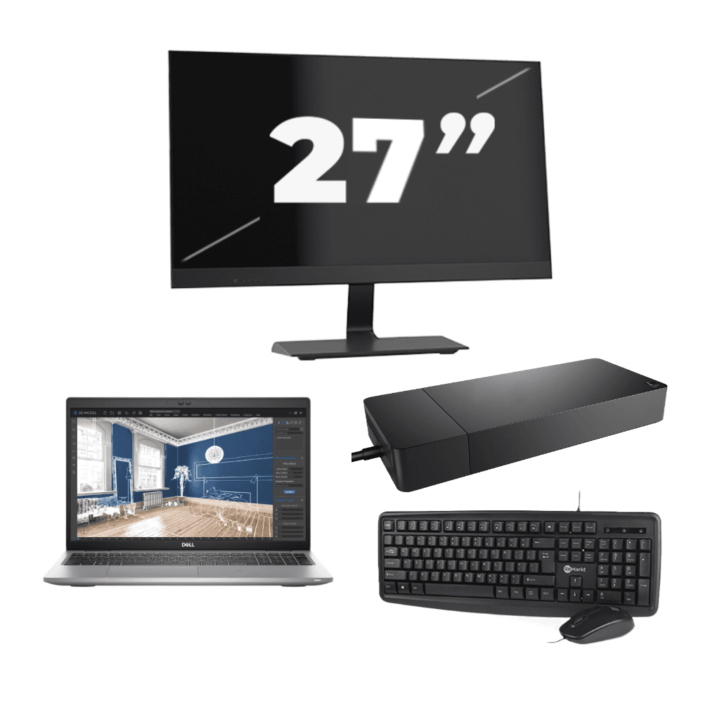 Dell Precision 3560 - Intel Core i5 11ª generazione - 15 pollici - 16GB RAM - 512GB SSD - GPU - Windows 11 Home + 1x Monitor da 27 pollici