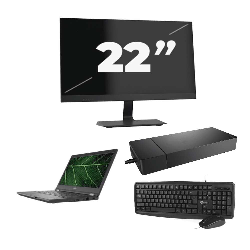 Fujitsu LIFEBOOK E5411 - Intel Core i5-11a generazione - 14 pollici - 8 GB di RAM - 256 GB SSD - Windows 11 Home + 1 monitor da 22 pollici