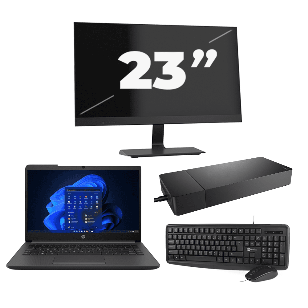 HP 240 G8 - Intel Core i3-10a generazione - 14 pollici - 8 GB di RAM - 256 GB SSD - Windows 11 Home + 1 monitor da 23 pollici
