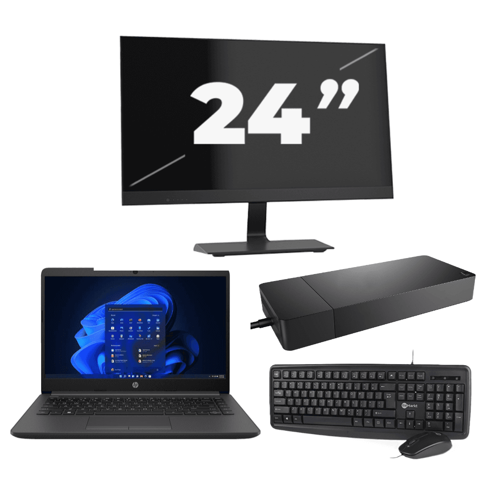 HP 240 G8 - Intel Core i3-10a generazione - 14 pollici - 8 GB di RAM - 256 GB SSD - Windows 11 Home + 1 monitor da 24 pollici