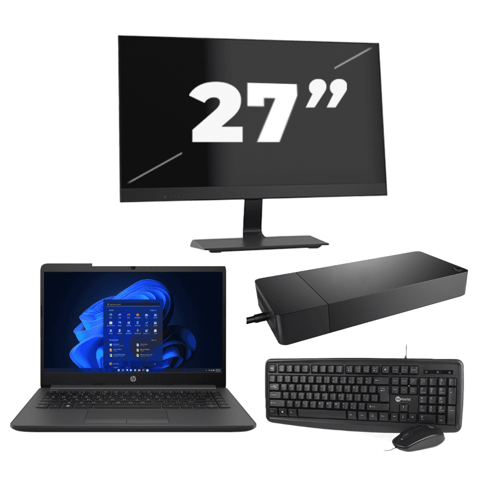 HP 240 G8 - Intel Core i3-10e Generazione - 14 pollici - 8 GB di RAM - SSD da 256 GB - Windows 11 Home + 1 monitor da 27 pollici