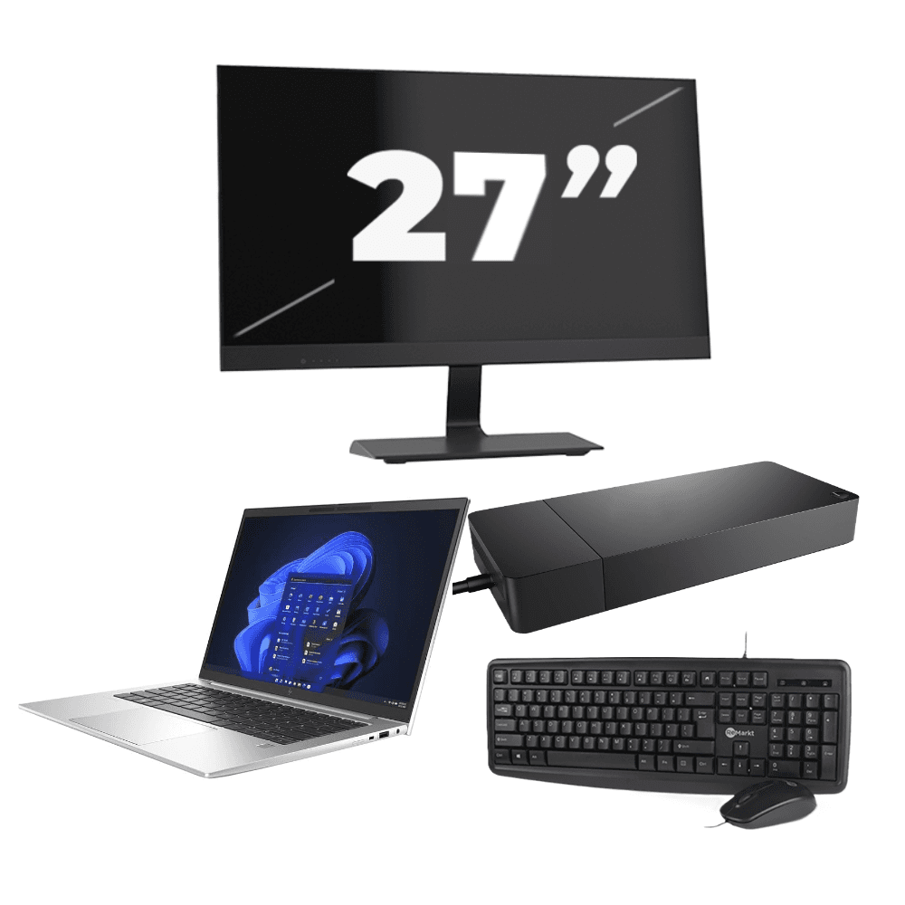 HP EliteBook 840 G9 - Intel Core i7 12ª generazione - 14 pollici - 16GB RAM - 512GB SSD - Windows 11 Home + 1x Monitor da 27 pollici