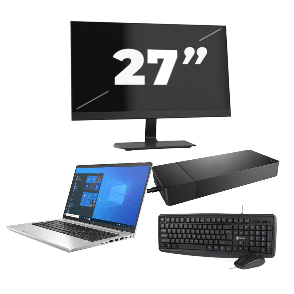 HP ProBook 640 G8 - Intel Core i5 11ª generazione - 14 pollici - 16GB RAM - 512GB SSD - Windows 11 Home + 1x Monitor da 27 pollici