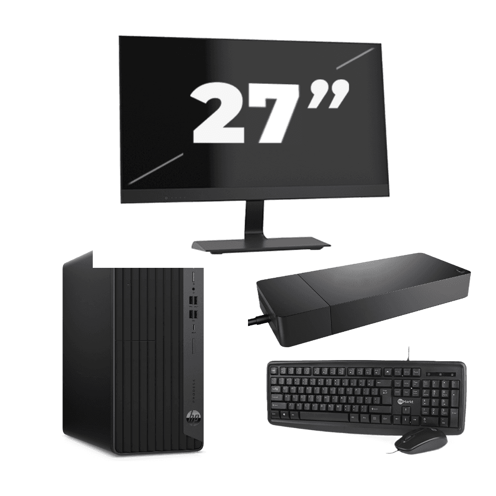 HP ProDesk 600 G6 USFF - Intel Core i5-10e Generatie - 8GB RAM - 256GB SSD - Windows 11 + 1x 27 inch Monitor