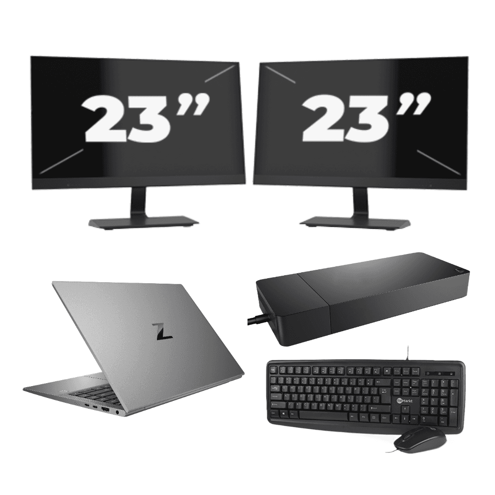 HP ZBook Firefly 14 G7 - Intel Core i7-10a generazione - 14 pollici - 16 GB di RAM - 256 GB SSD - Windows 11 Home + 2 monitor da 23 pollici