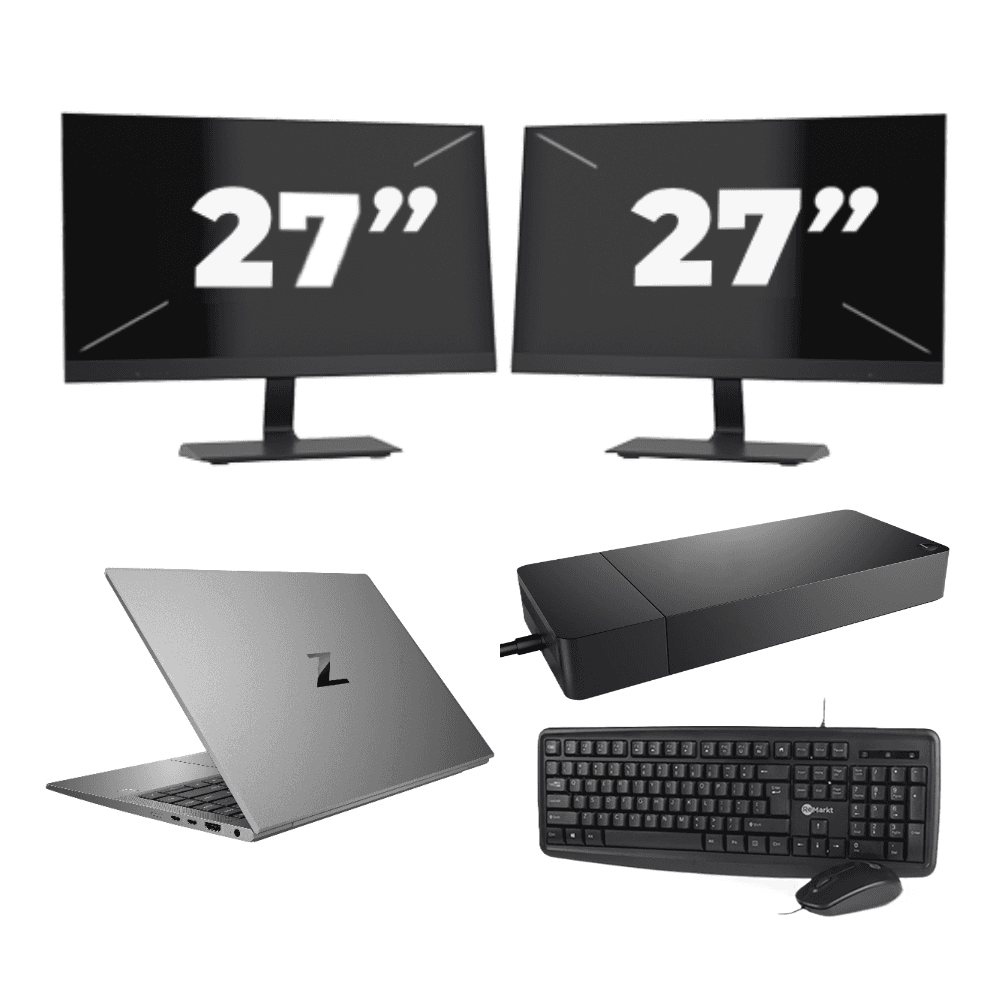 HP ZBook Firefly 14 G7 - Intel Core i7 10ª generazione - 14 pollici - 16GB RAM - 512GB SSD - GPU - Windows 11 Home + 2x Monitor da 27 pollici