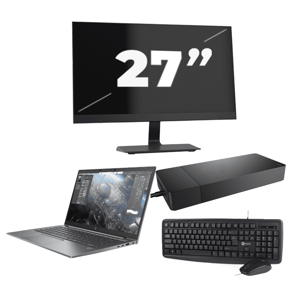 HP ZBook Firefly 14 G8 - Intel Core i7 11ª generazione - 14 pollici - 16GB RAM - 512GB SSD - GPU - Windows 11 Home + 1x Monitor da 27 pollici