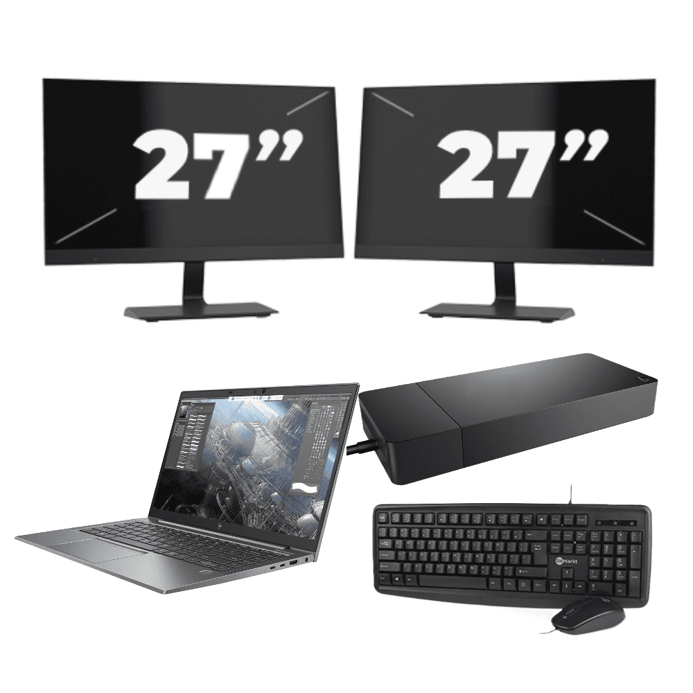 HP ZBook Firefly 14 G8 - Intel Core i7 11ª generazione - 14 pollici - 16GB RAM - 512GB SSD - GPU - Windows 11 Home + 2x Monitor da 27 pollici