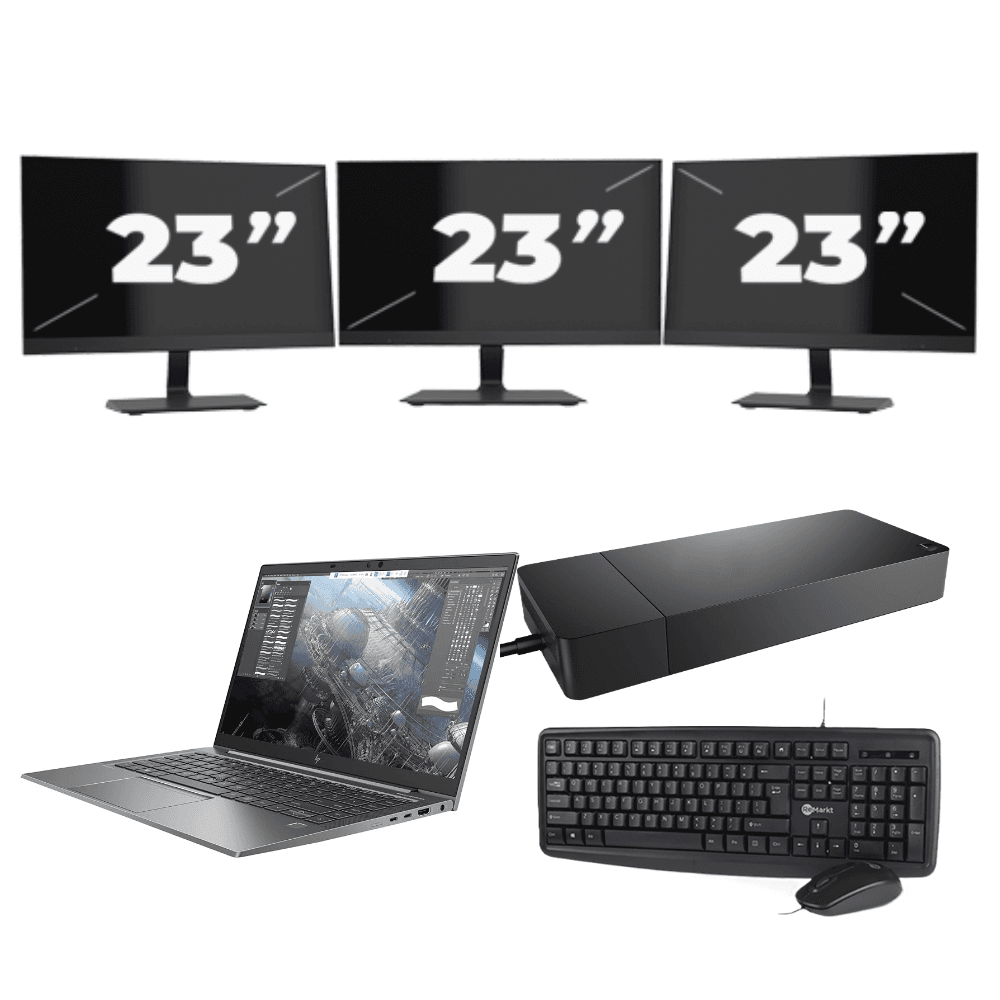 HP ZBook Firefly 14 G8 - Intel Core i7-11a generazione - 14 pollici - 16 GB di RAM - 256 GB SSD - Windows 11 Home + 3 monitor da 23 pollici