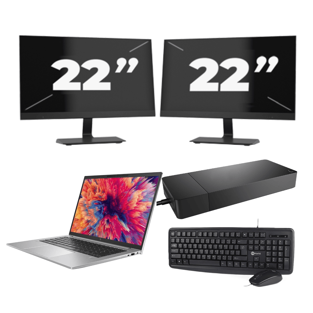 HP ZBook Firefly 14 G9 - Intel Core i7-12a generazione - 14 pollici - 8 GB di RAM - 256 GB SSD - Windows 11 + 2 monitor da 22 pollici