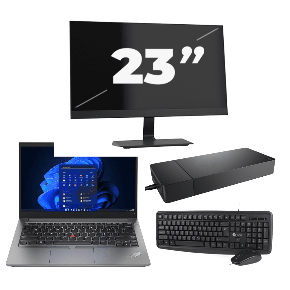 Lenovo ThinkPad E14 Gen 4 - Intel Core i3-12a generazione - 14 pollici - 16 GB RAM - 256 GB SSD - Windows 11 Home + 1x monitor da 23 pollici