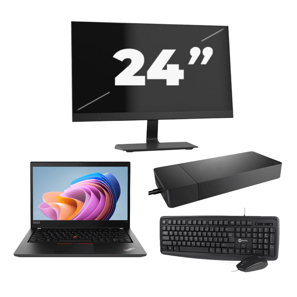 Lenovo ThinkPad T14 Gen 1 - AMD Ryzen 5 PRO 4650U - 14 pollici - 8 GB di RAM - SSD da 256 GB - Windows 11 Home + 1 monitor da 24 pollici
