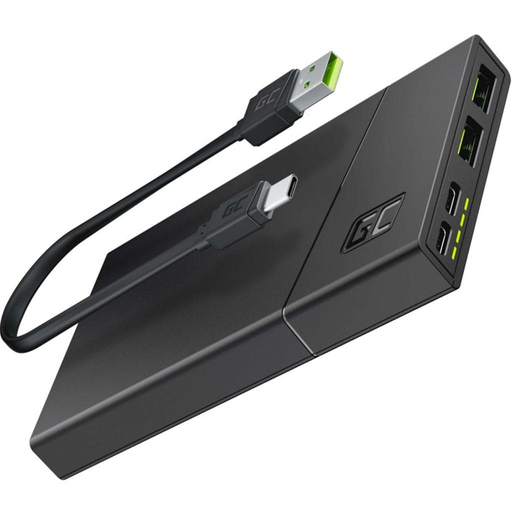 Batteria esterna Green Cell Power Bank 10000mAh 5V 2xUSB-A 2xUSB-C 18W