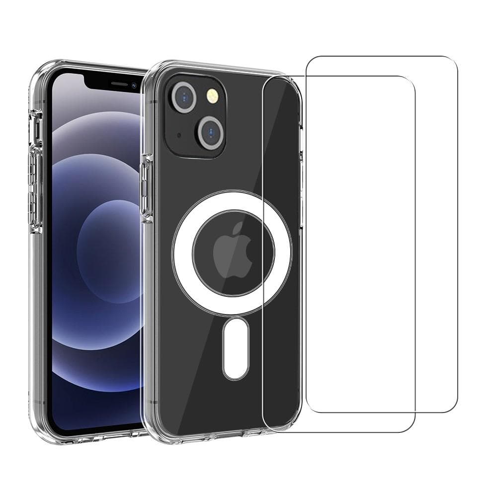 Cover iPhone 13 mini e 2 schermi di protezione - TPU - Trasparente