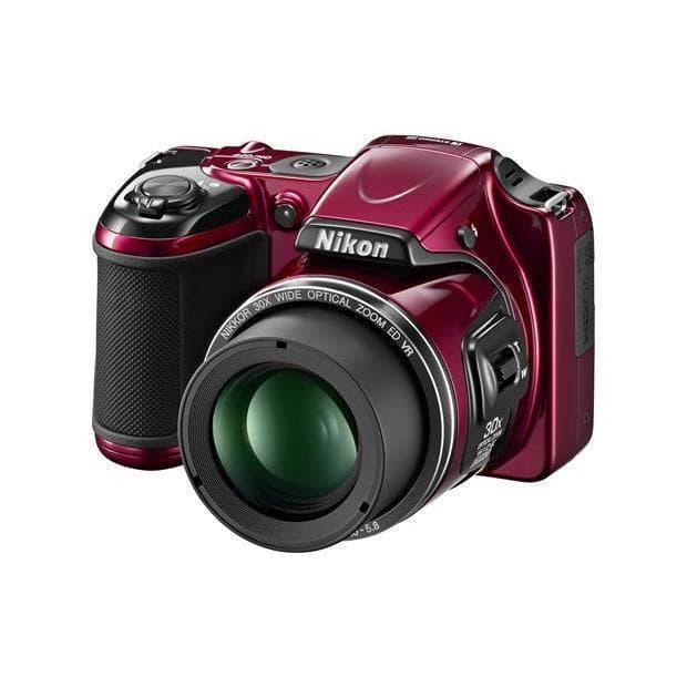 Fotocamera Bridge compatta Coolpix L820 - Rosso + Nikon Nikkor 30X Wide Optical Zoom ED VR–675mm f/3- f/3