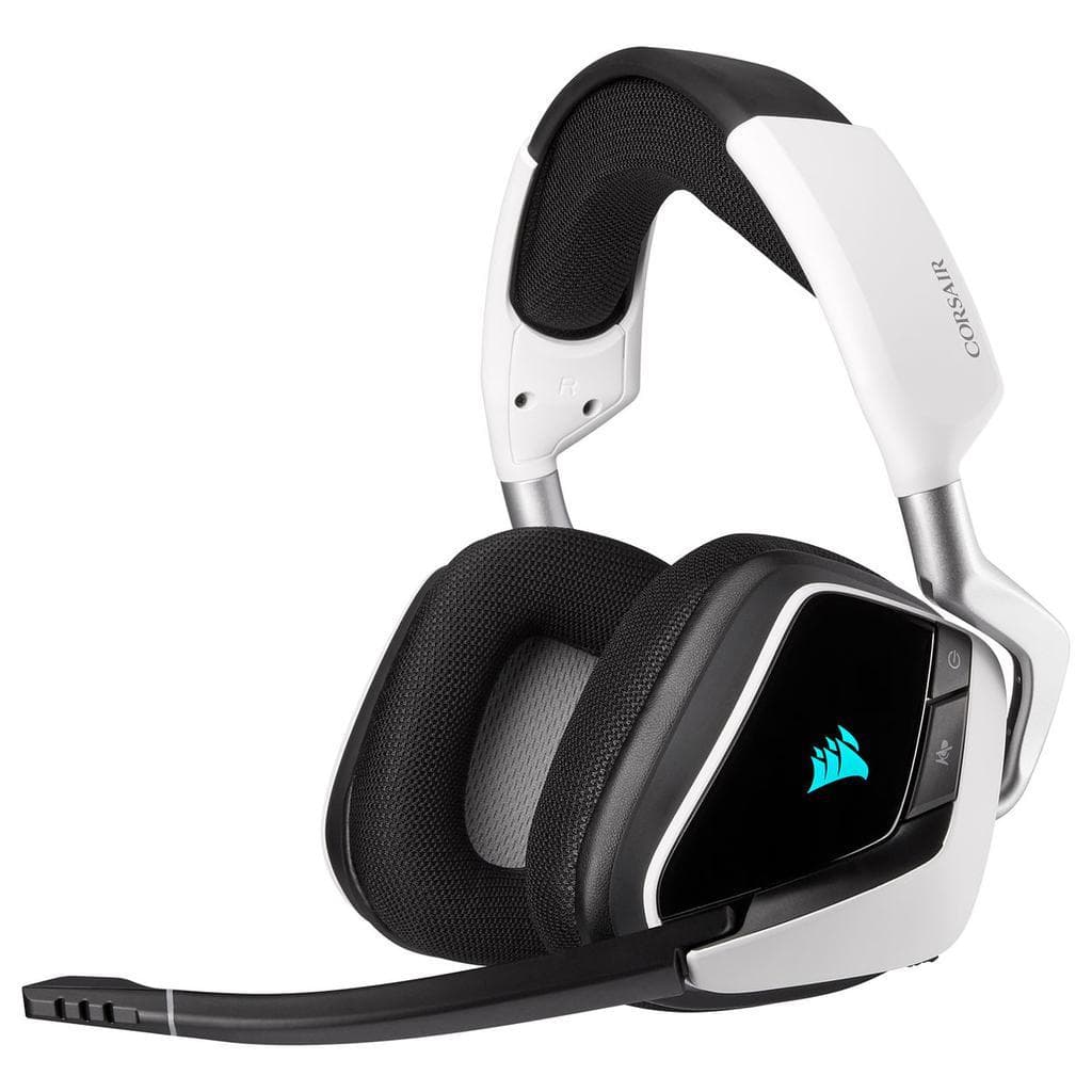 Cuffie riduzione del rumore gaming wireless con microfono Corsair Void RGB Elite Wireless - Bianco