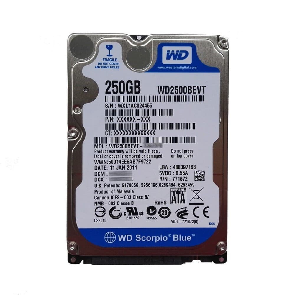 HDD SATA da 3,5 pollici da 250 GB