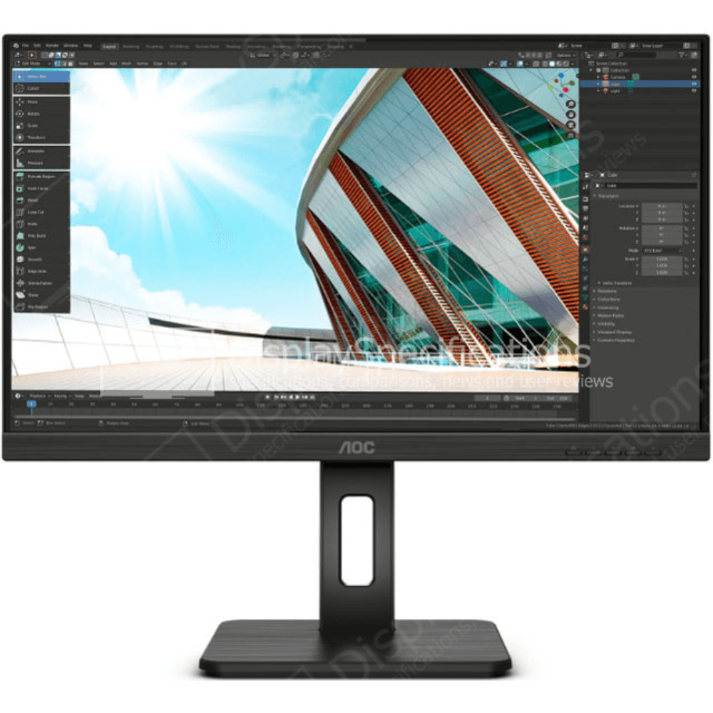 Monitor AOC 24P2Q - 24 pollici - 1920x1080 - DP - DVI - HDMI - VGA - Nero