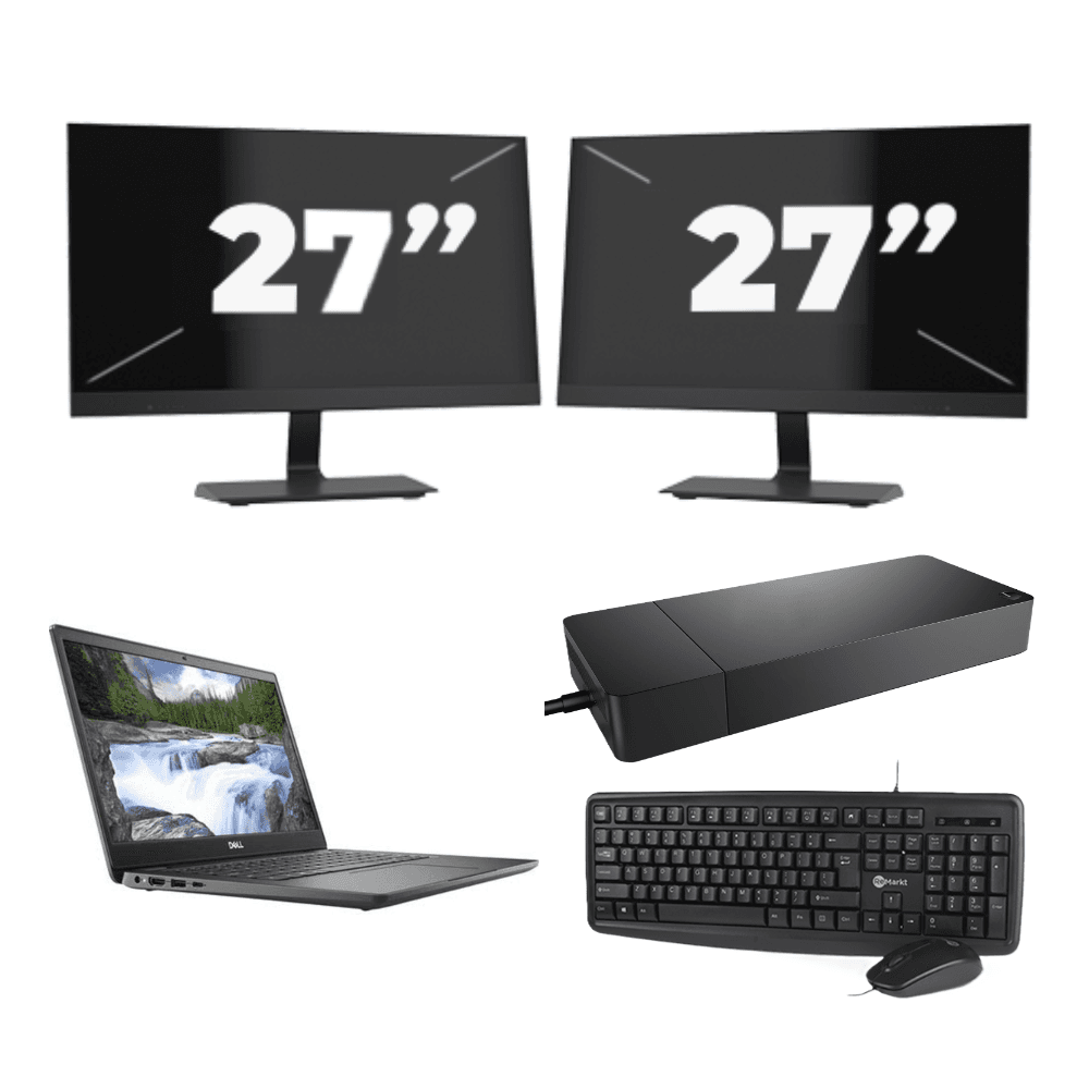 Dell Latitude 3410 - Intel Core i5-10e di decima generazione - 14 pollici - 8 GB di RAM - SSD da 256 GB - Windows 11 Home + 2 monitor da 27 pollici