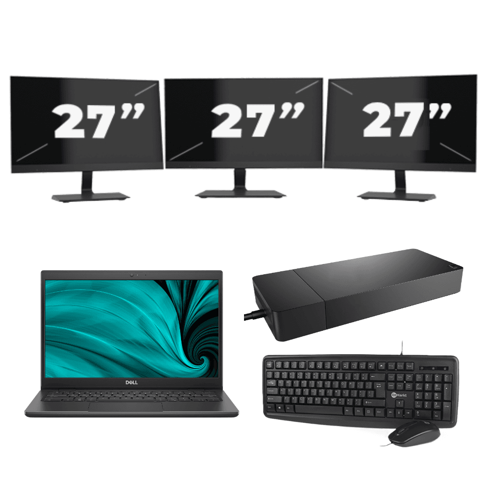 Dell Latitude 3420 - Intel Core i5 11ª generazione - 14 pollici - 16GB RAM - 512GB SSD - Windows 11 Home + 3x Monitor da 27 pollici