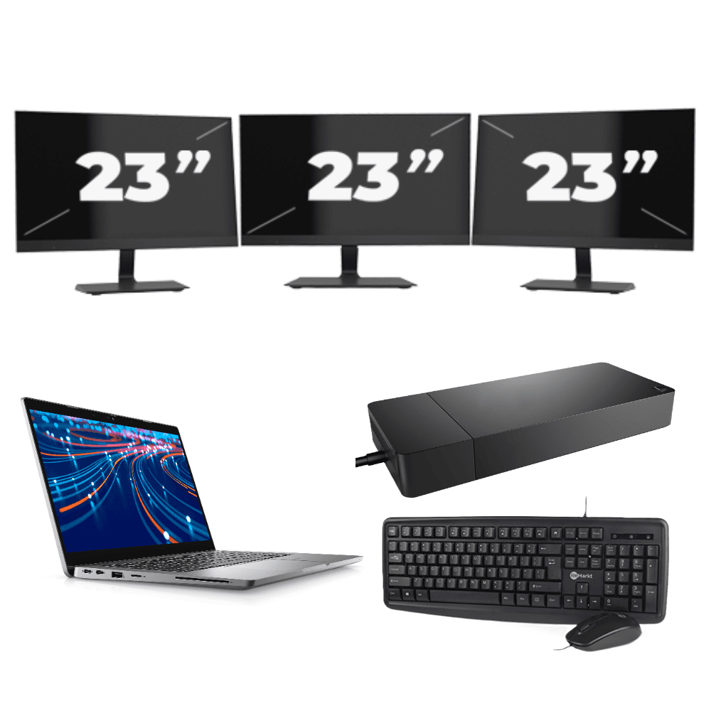 Dell Latitude 5320 - Intel Core i7-11e Generatie - 13 inch - Touch - 16GB RAM - 256GB SSD - Windows 11 Home + 3x 23 inch Monitor