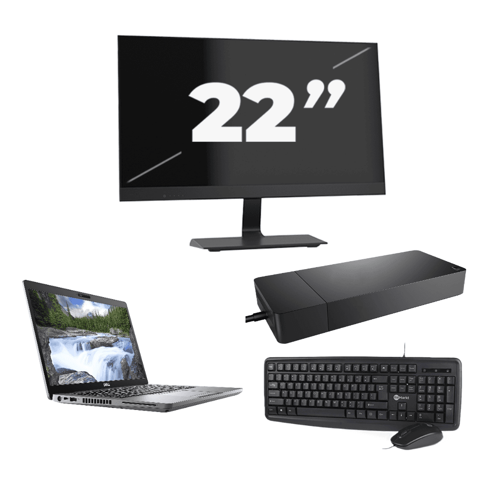 Dell Latitude 5410 - Intel Core i5-10a generazione - 14 pollici - 8 GB di RAM - SSD da 256 GB - Windows 11 + 1x monitor da 22 pollici
