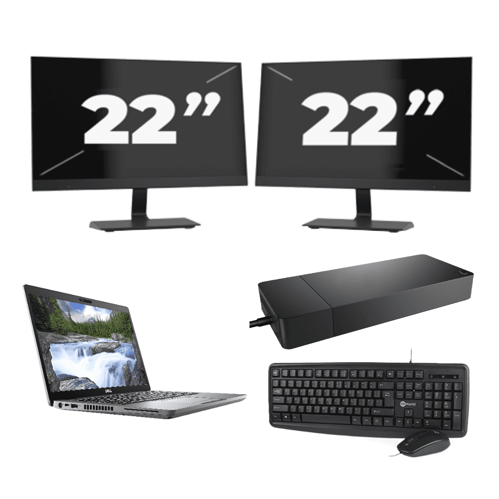 Dell Latitude 5410 - Intel Core i7-10a generazione - 14 pollici - 8 GB di RAM - SSD da 256 GB - Windows 11 + 2 monitor da 22 pollici