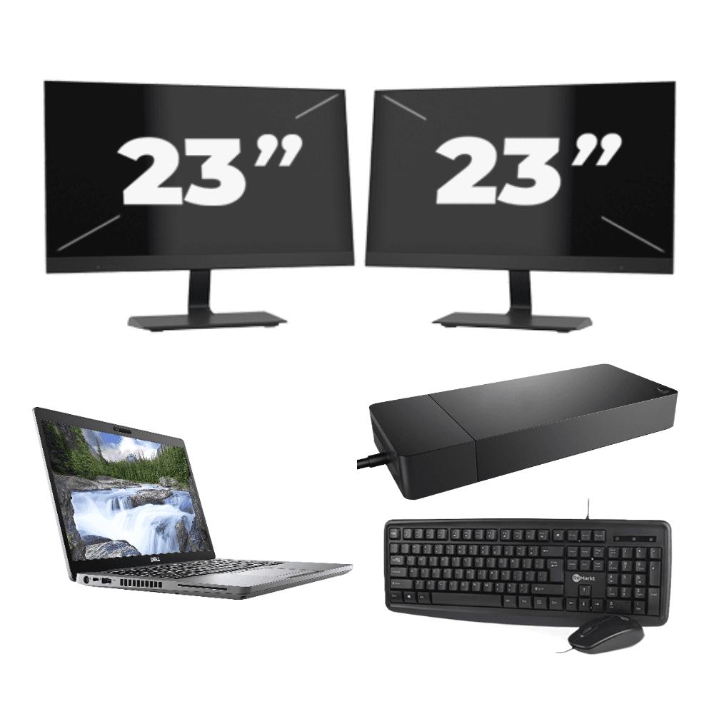 Dell Latitude 5410 - Intel Core i7-10a generazione - 14 pollici - 8 GB di RAM - SSD da 256 GB - Windows 11 + 2 monitor da 23 pollici