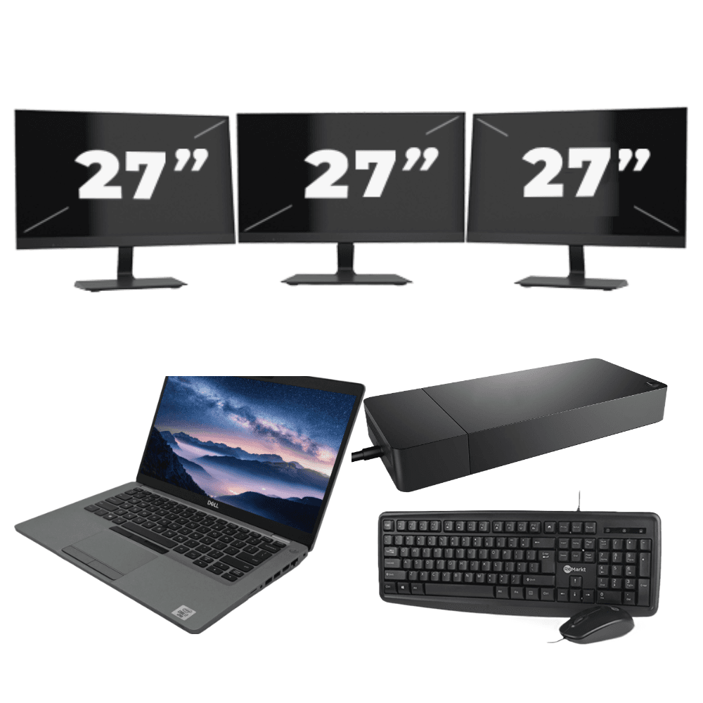 Dell Latitude 5411 - Intel Core i7 10ª generazione - 14 pollici - 16GB RAM - 512GB SSD - Windows 11 Home + 3x Monitor da 27 pollici