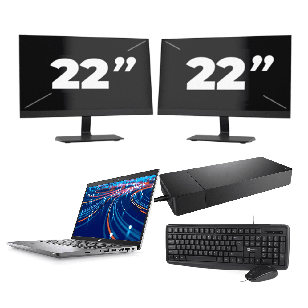 Dell Latitude 5420 - Intel Core i7-11a generazione - 14 pollici - 8 GB di RAM - SSD da 256 GB - Windows 11 + 2 monitor da 22 pollici